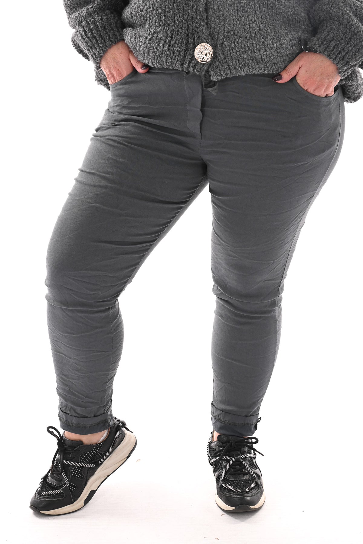 Stretchbroek uni antraciet