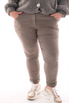 Stretchbroek uni taupe