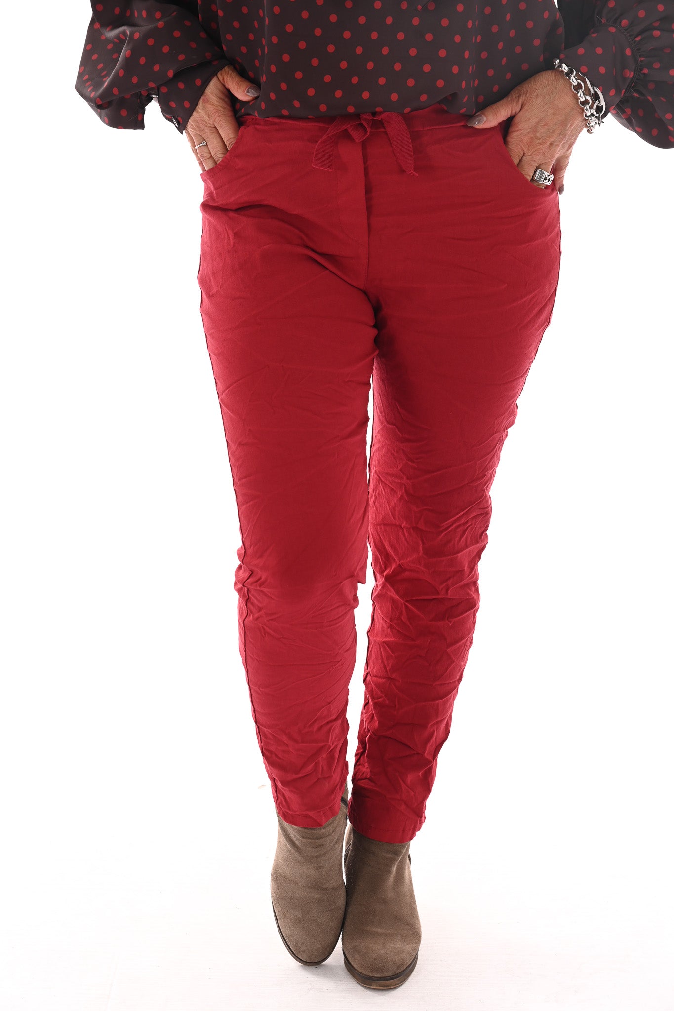 Stretchbroek uni rood