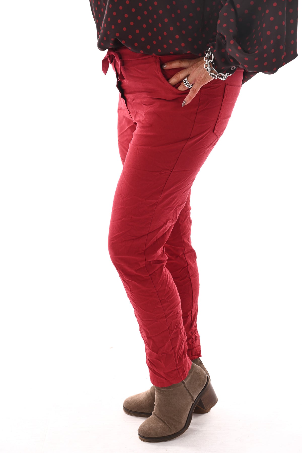 Stretchbroek uni rood