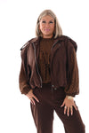 Suedelook gilet donkerbruin