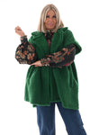 Lange teddy gilet groen