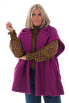 Lange teddy gilet cyclaam