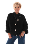 Boucle vest grote knopen zwart