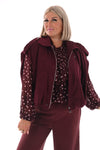 Suedelook gilet bordeaux