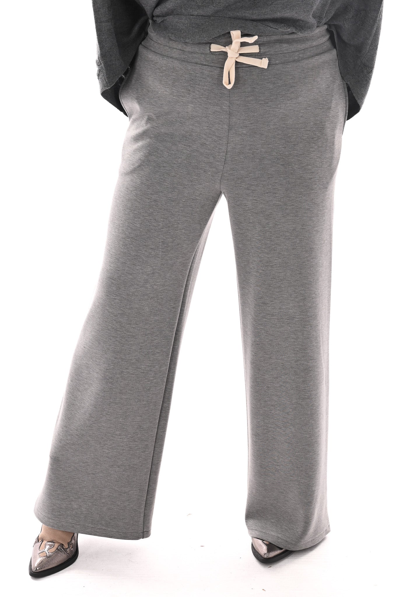 Wide leg joggingsbroek grijs