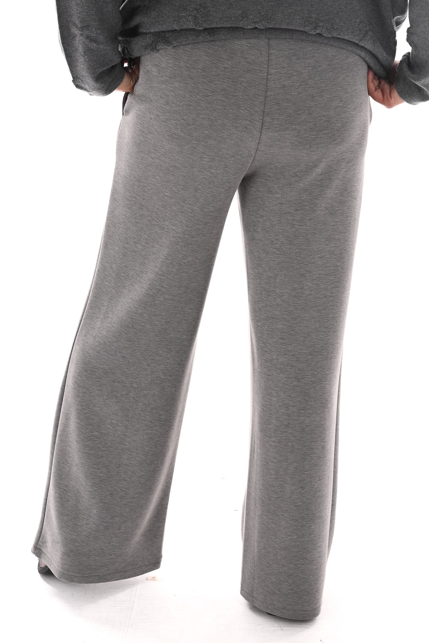 Wide leg joggingsbroek grijs