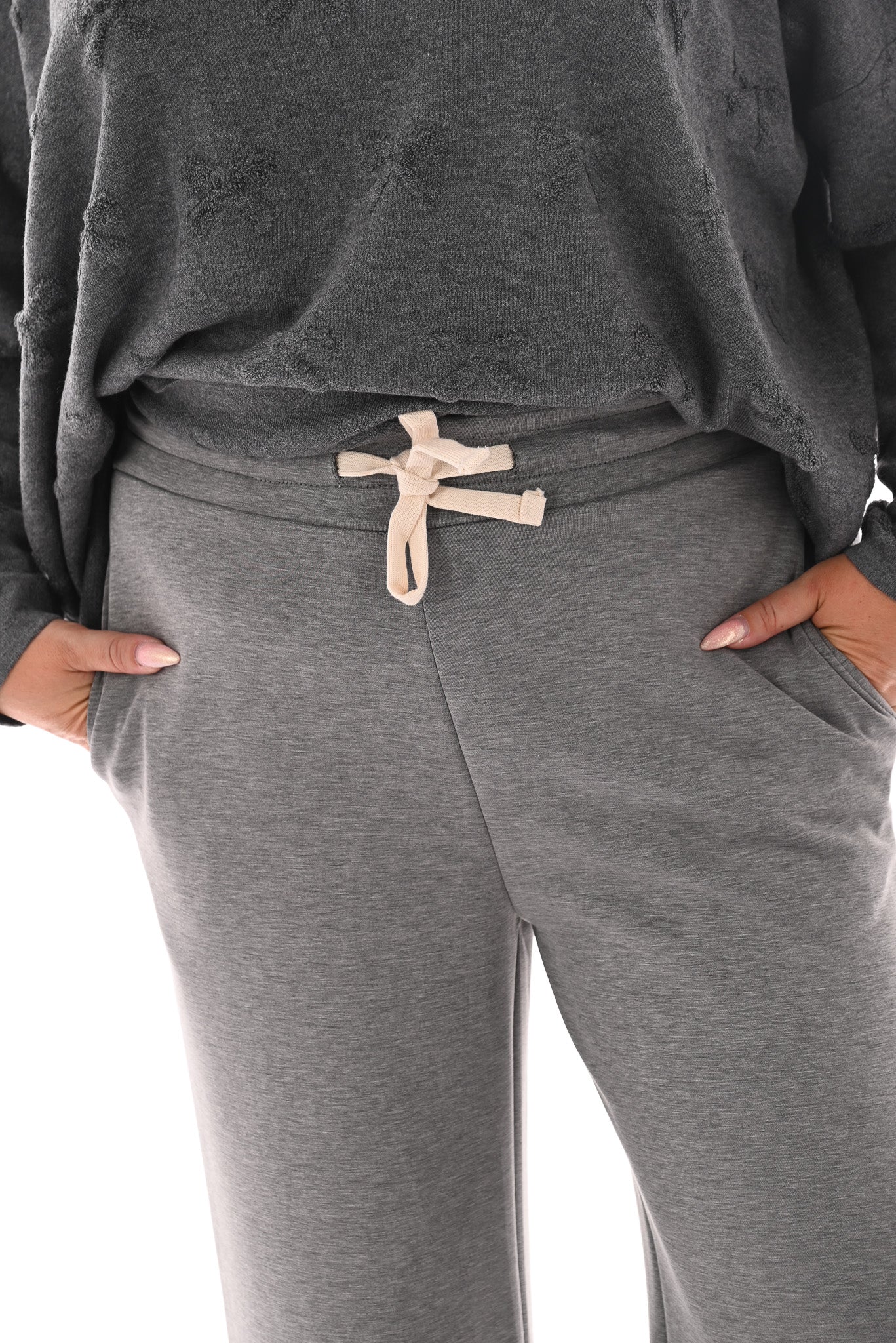 Wide leg joggingsbroek grijs