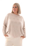 Trui strikjes beige