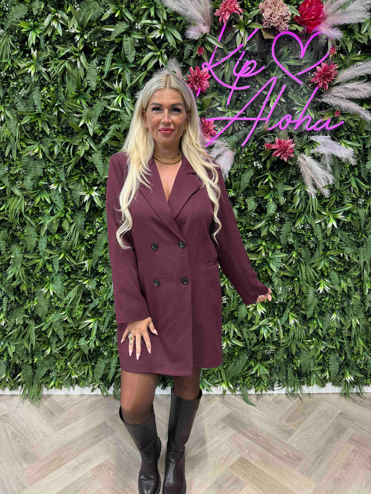 Blazer jurk bordeaux