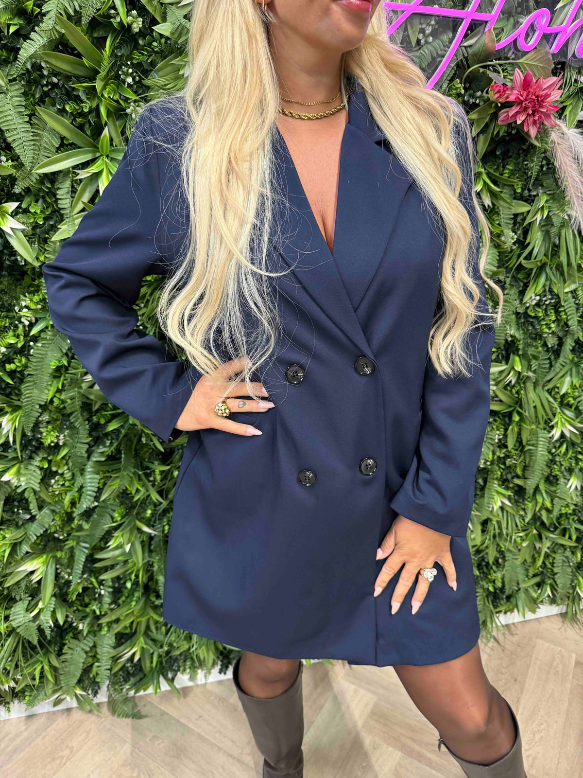 Blazer jurk marineblauw
