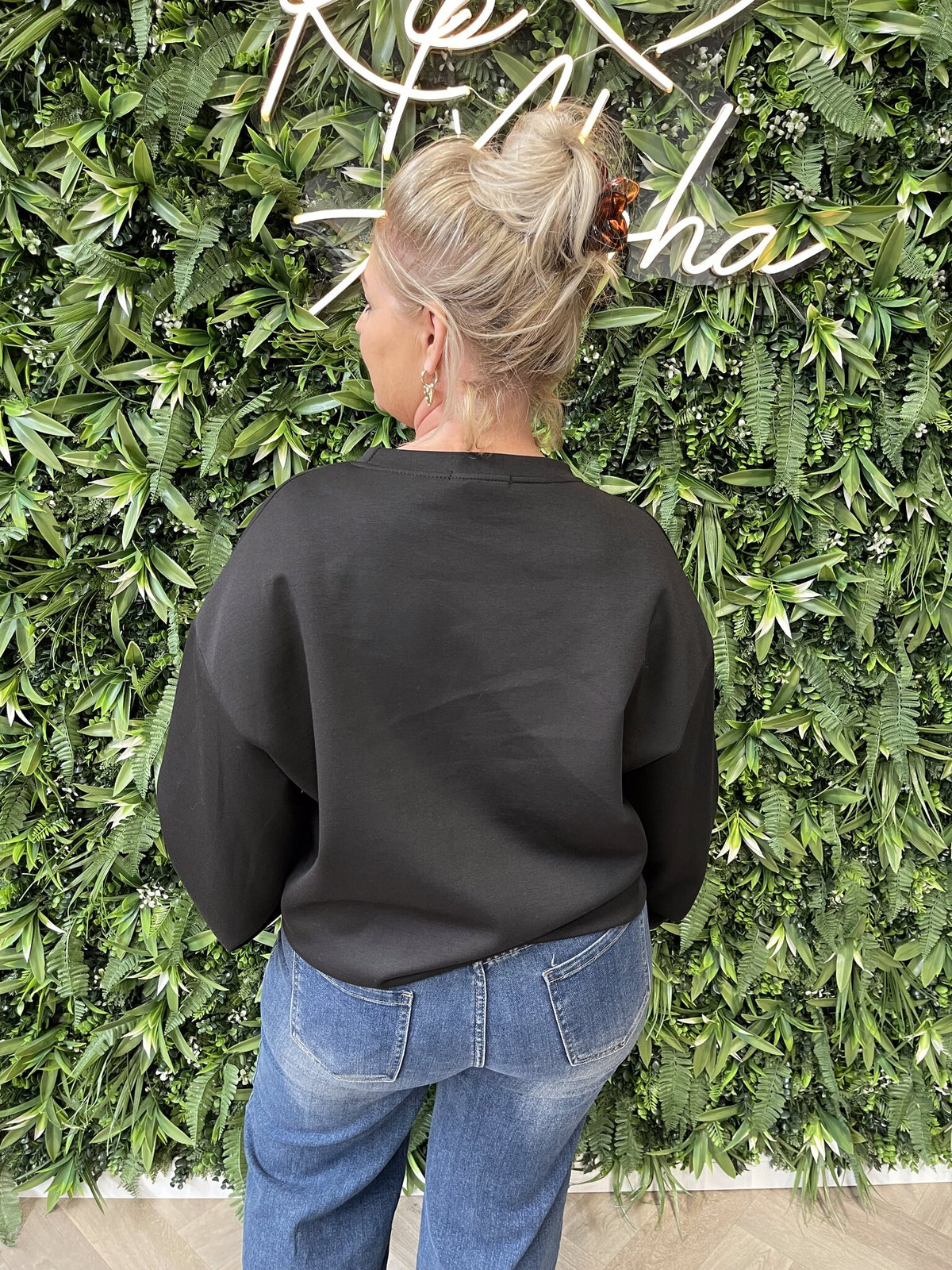 Sweater bonjour zwart
