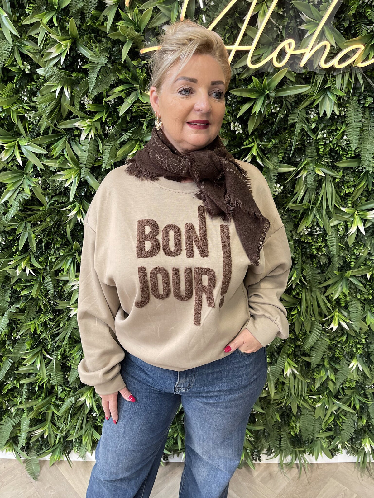 Sweater bonjour beige