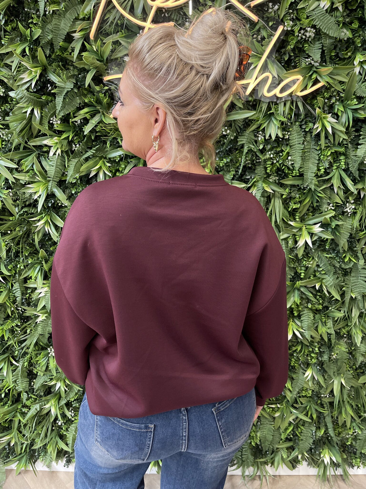 Sweater bonjour bordeaux