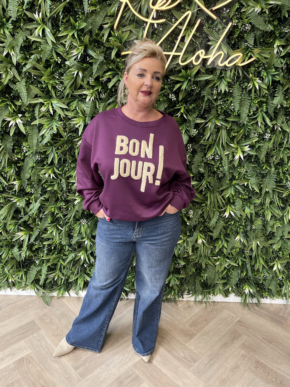 Sweater bonjour paars