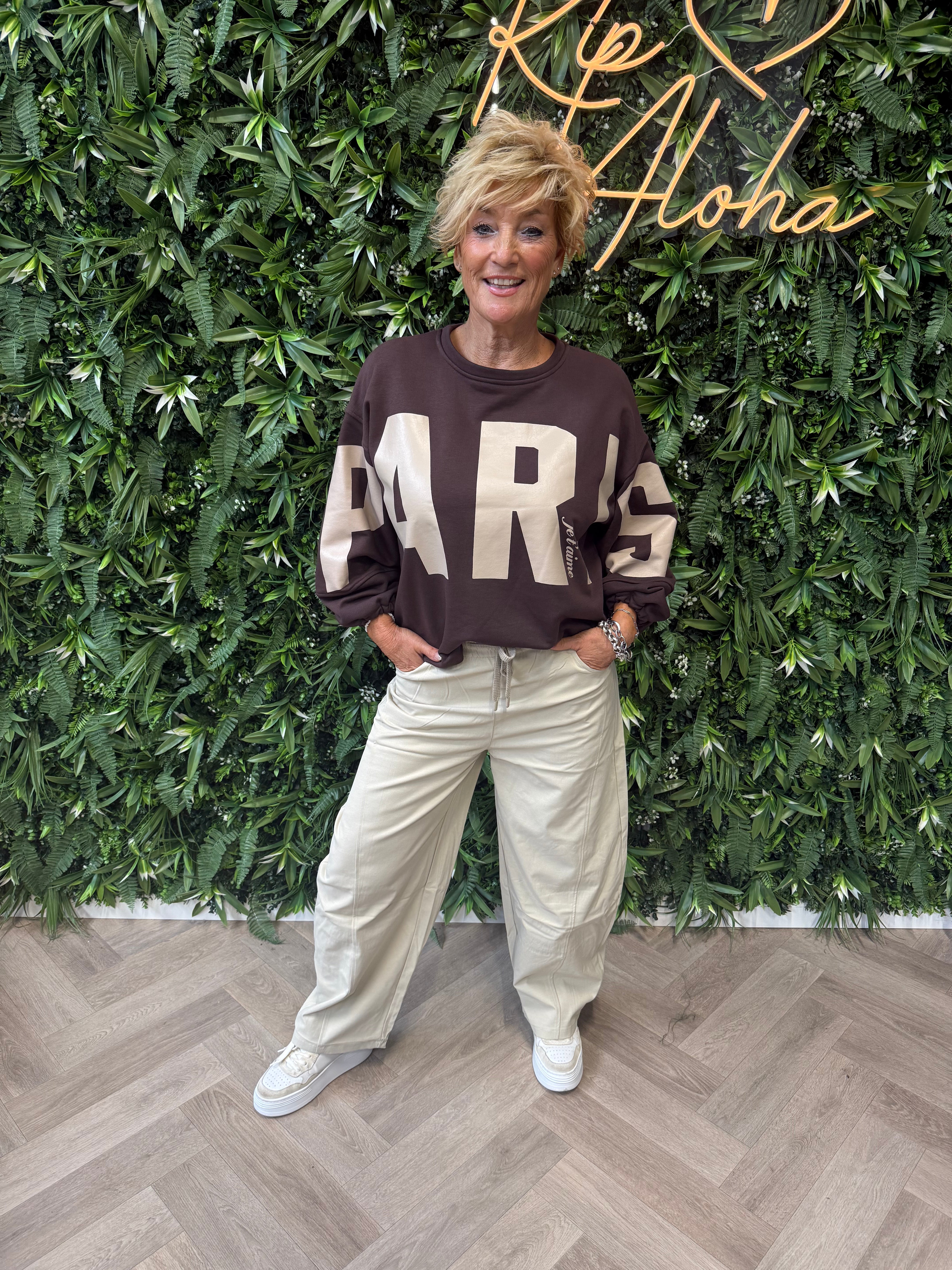 Sweater paris donkerbruin