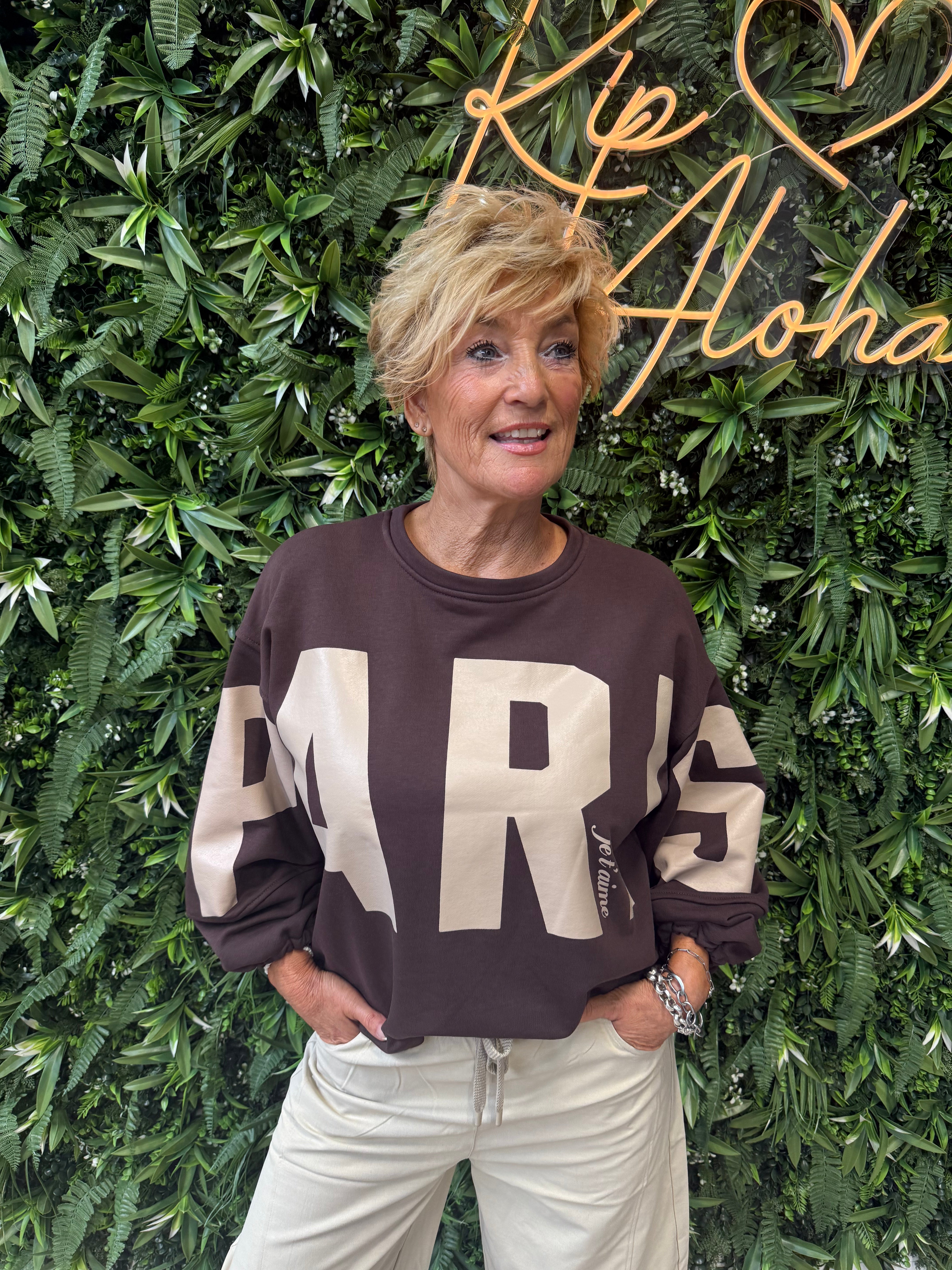 Sweater paris donkerbruin
