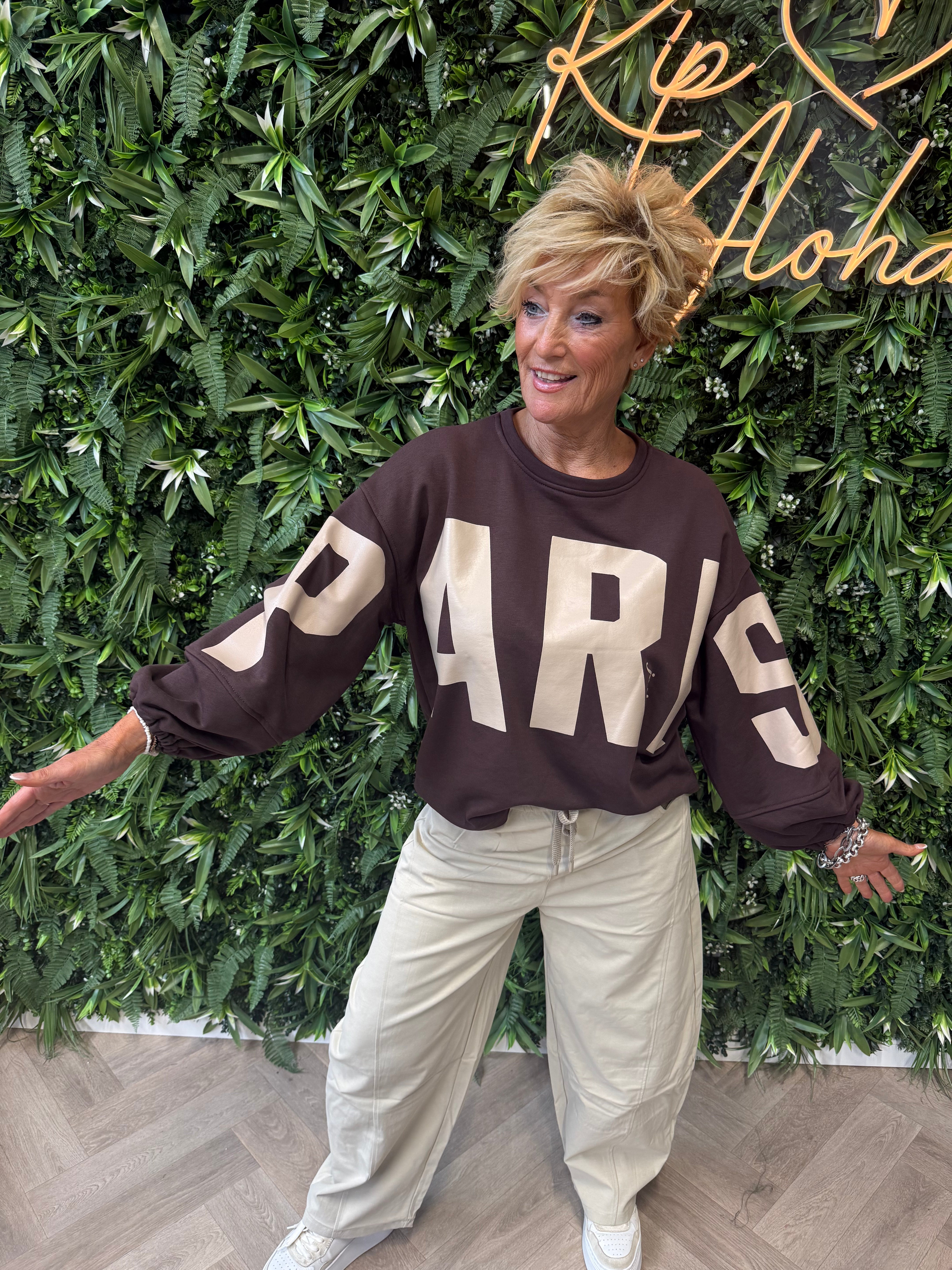 Sweater paris donkerbruin