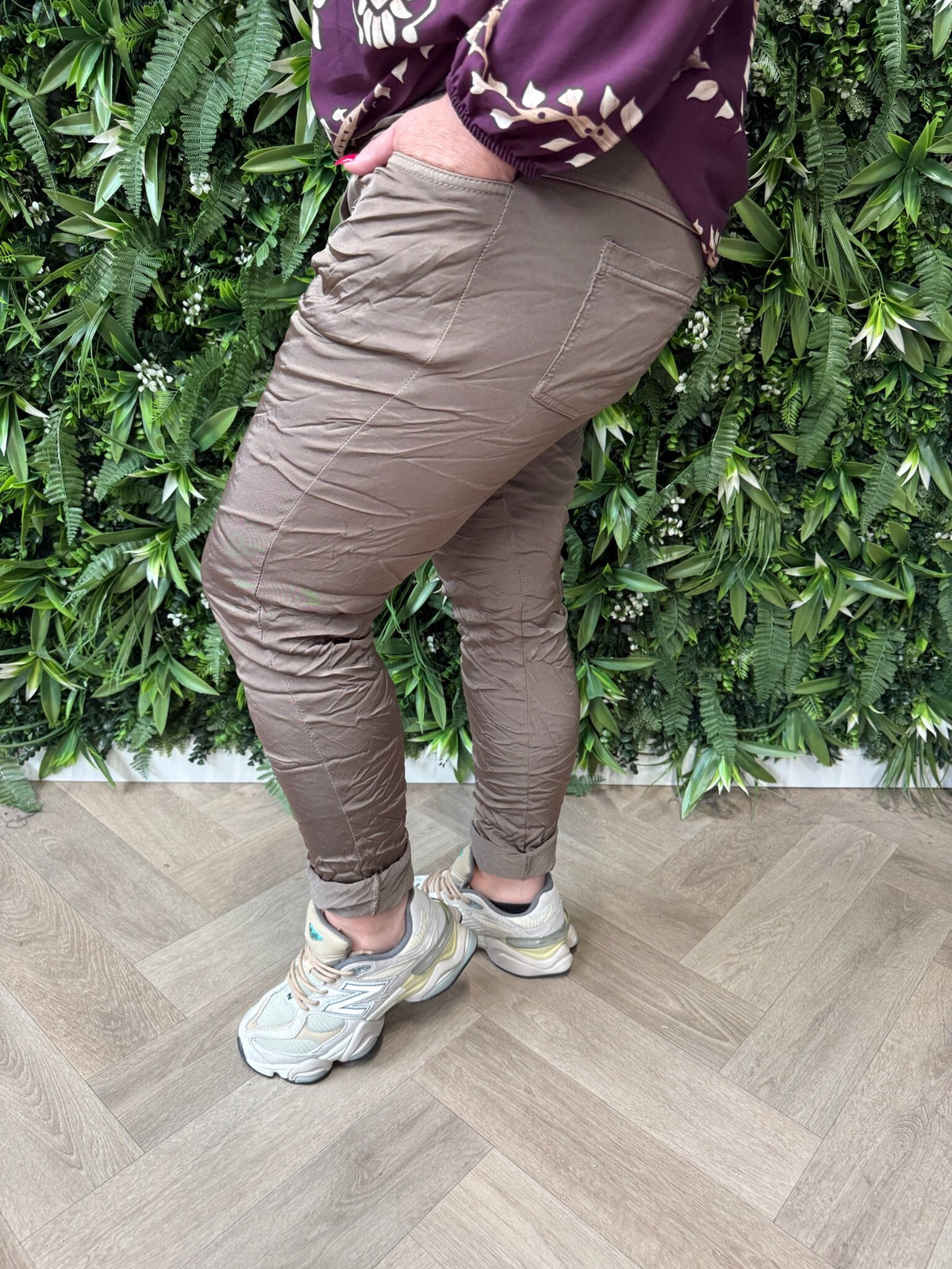 Stretchbroek silky taupe