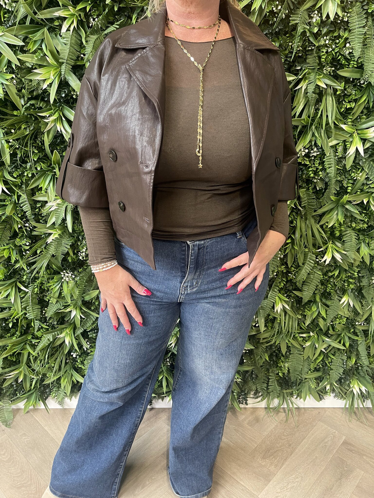Bomber trenchcoat donkerbruin