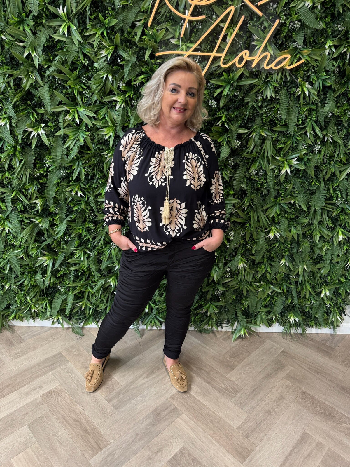 Stretchbroek silky zwart