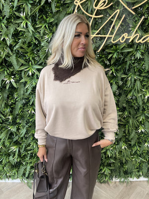 Sweater Bisous uni beige