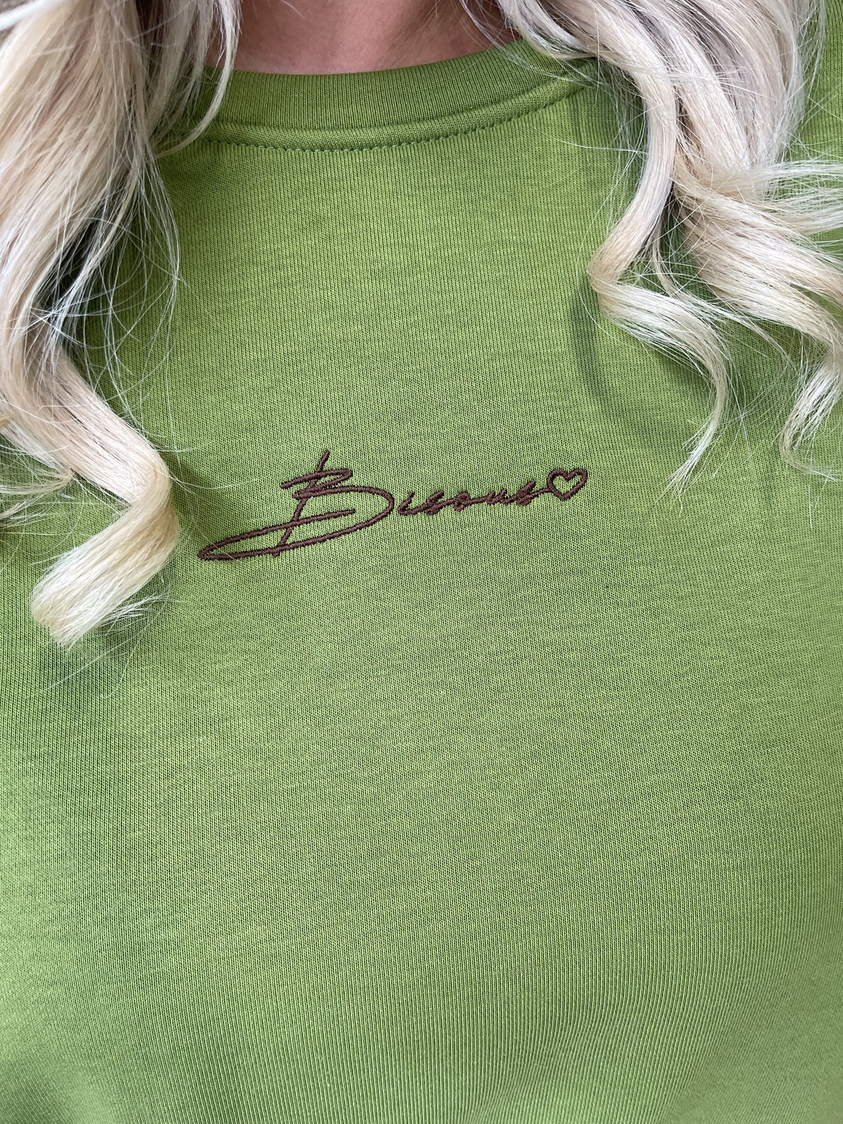 Sweater Bisous uni groen