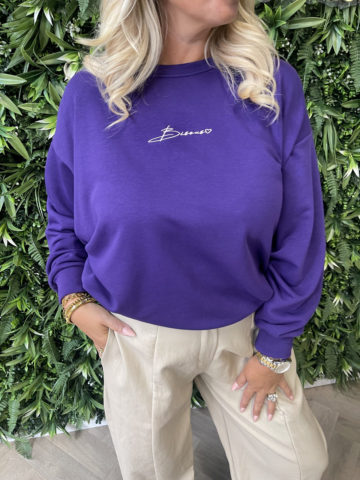 Sweater Bisous uni paars