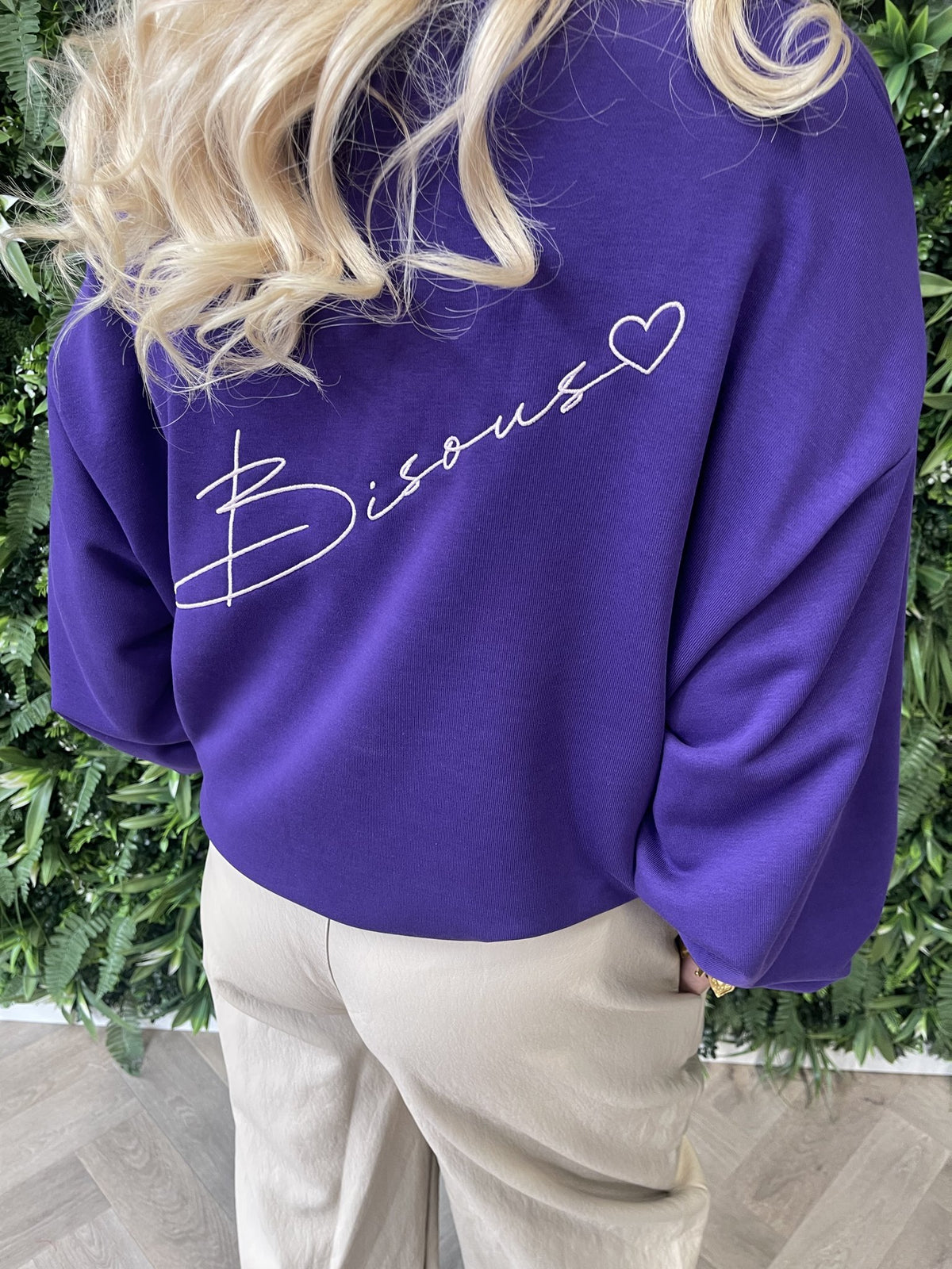 Sweater Bisous uni paars