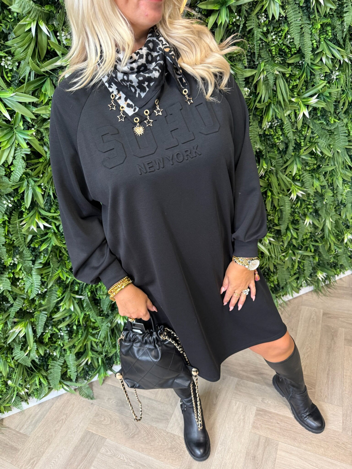 Sweaterdress soho zwart