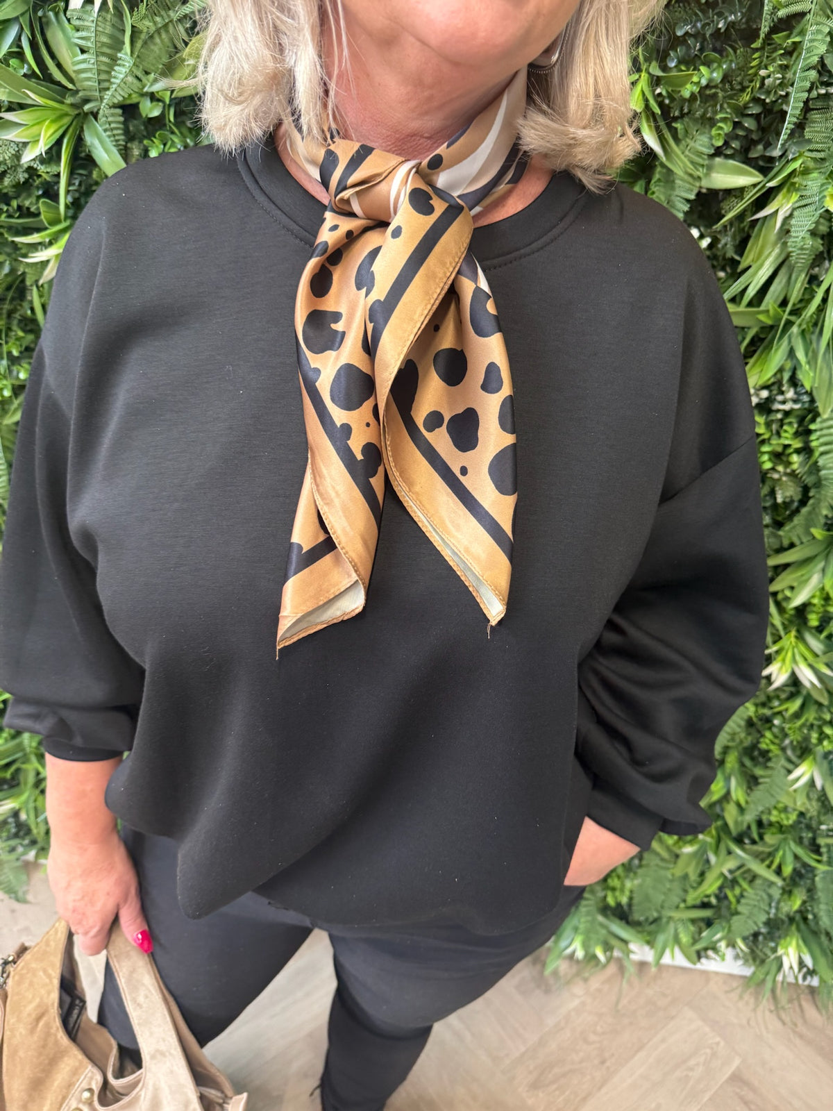 Kort sjaaltje safari print camel