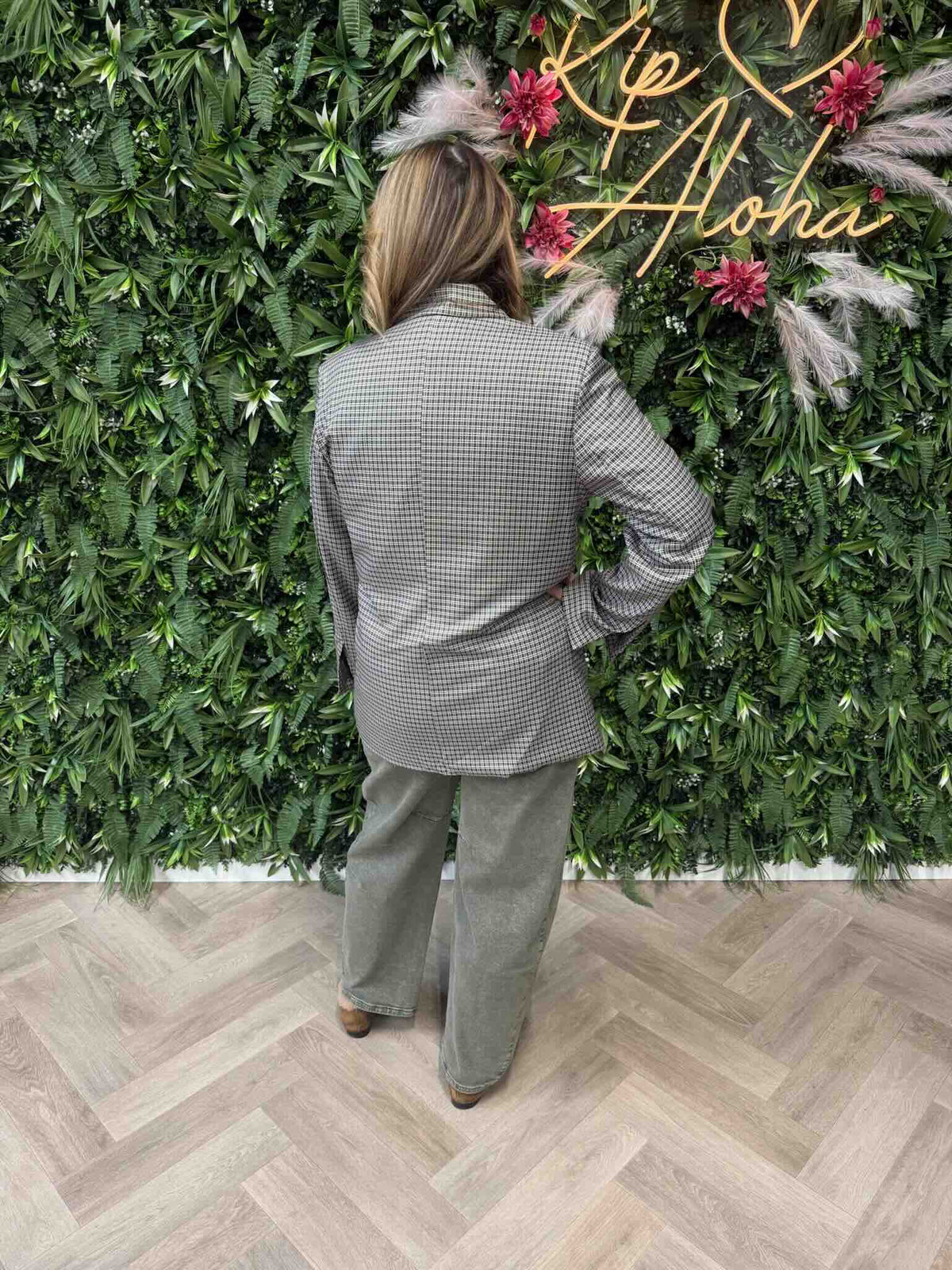 Blazer ruit olijfgroen
