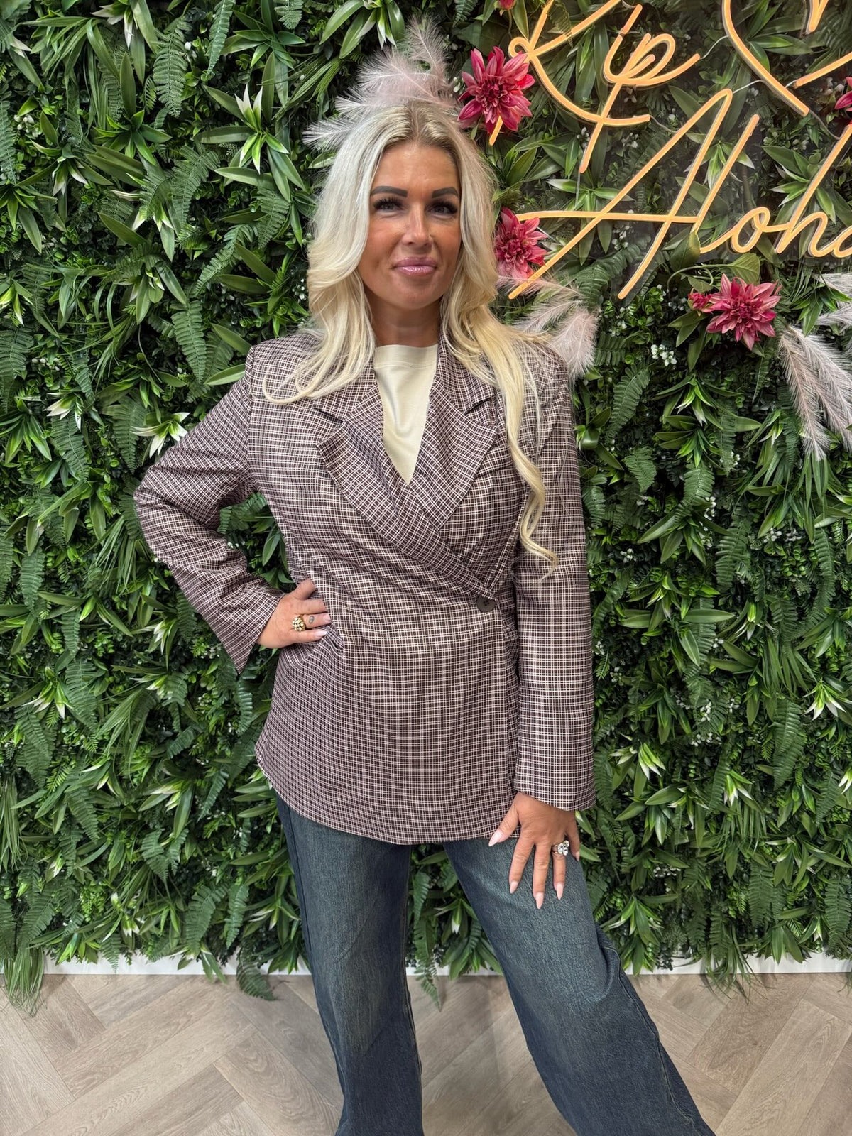 Blazer ruit bruin