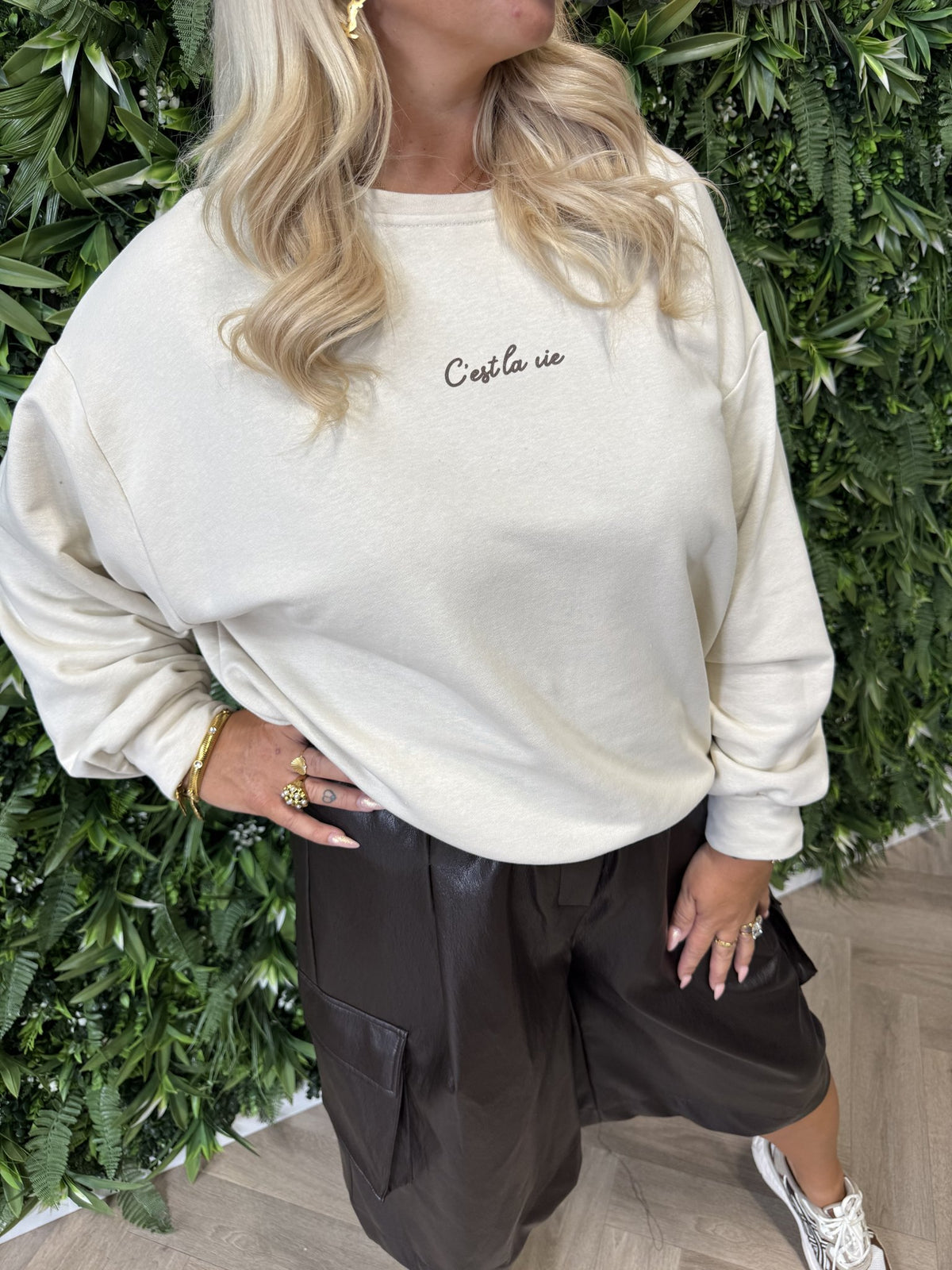 Sweater cest la vie beige