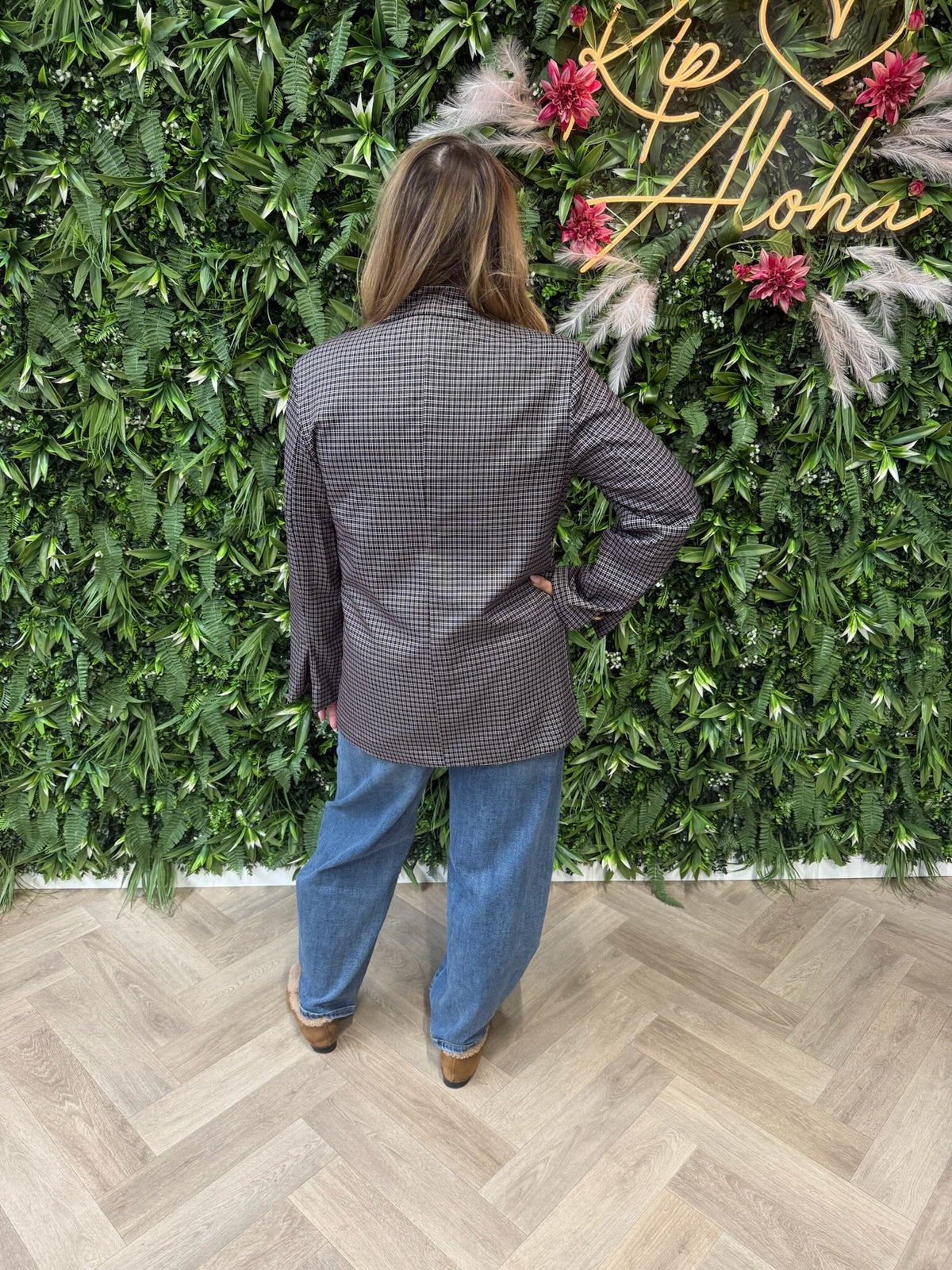 Blazer ruit zwart