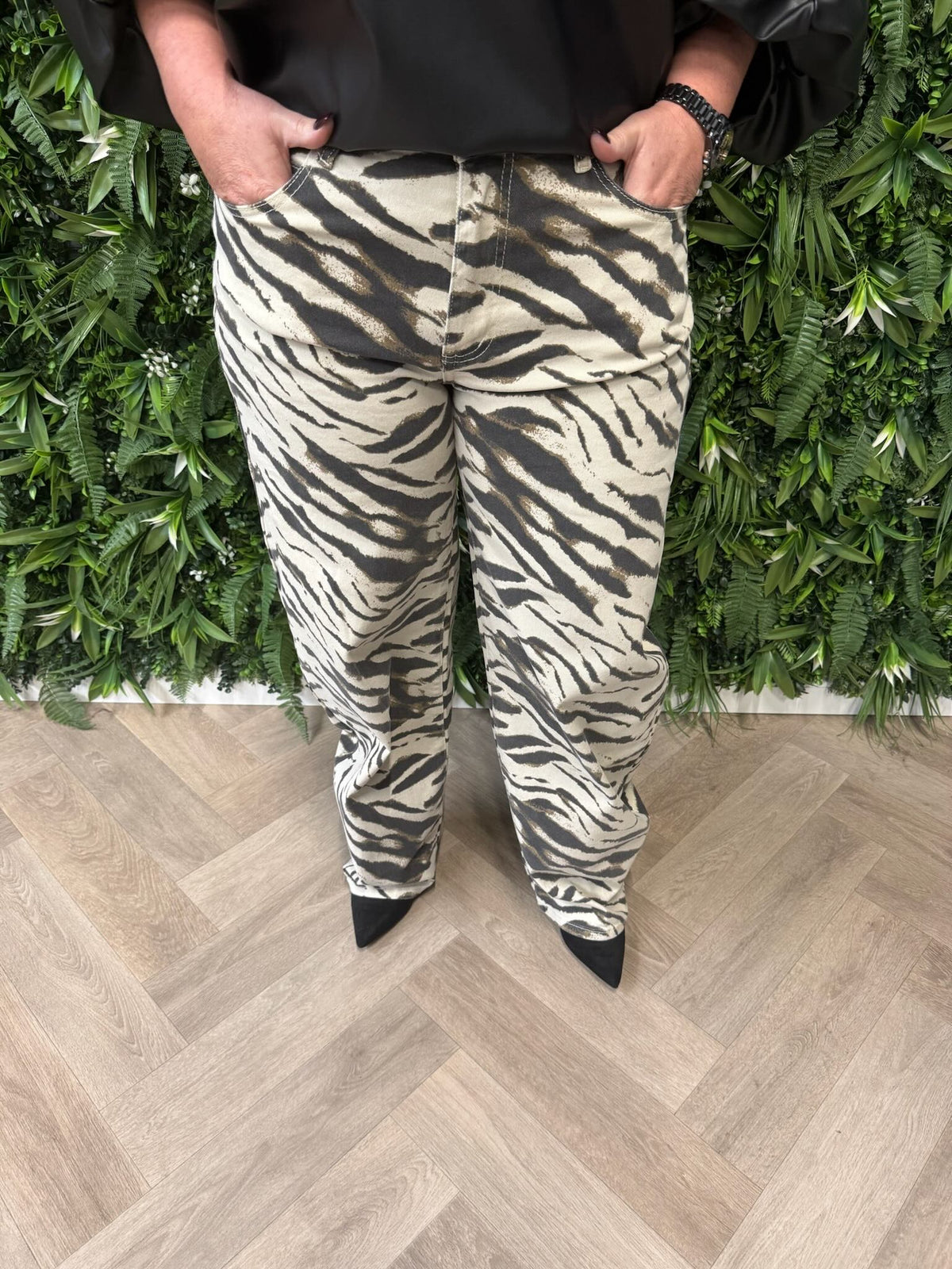 Laulia zebra balloon jeans beige