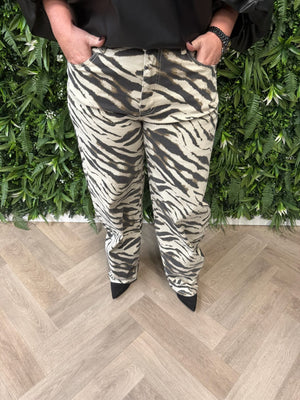 Laulia zebra balloon jeans beige