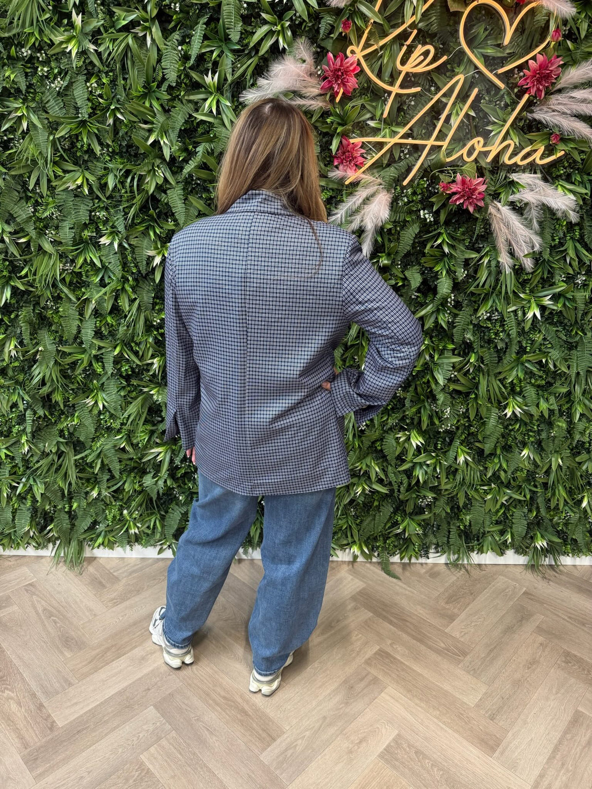 Blazer ruit blauw