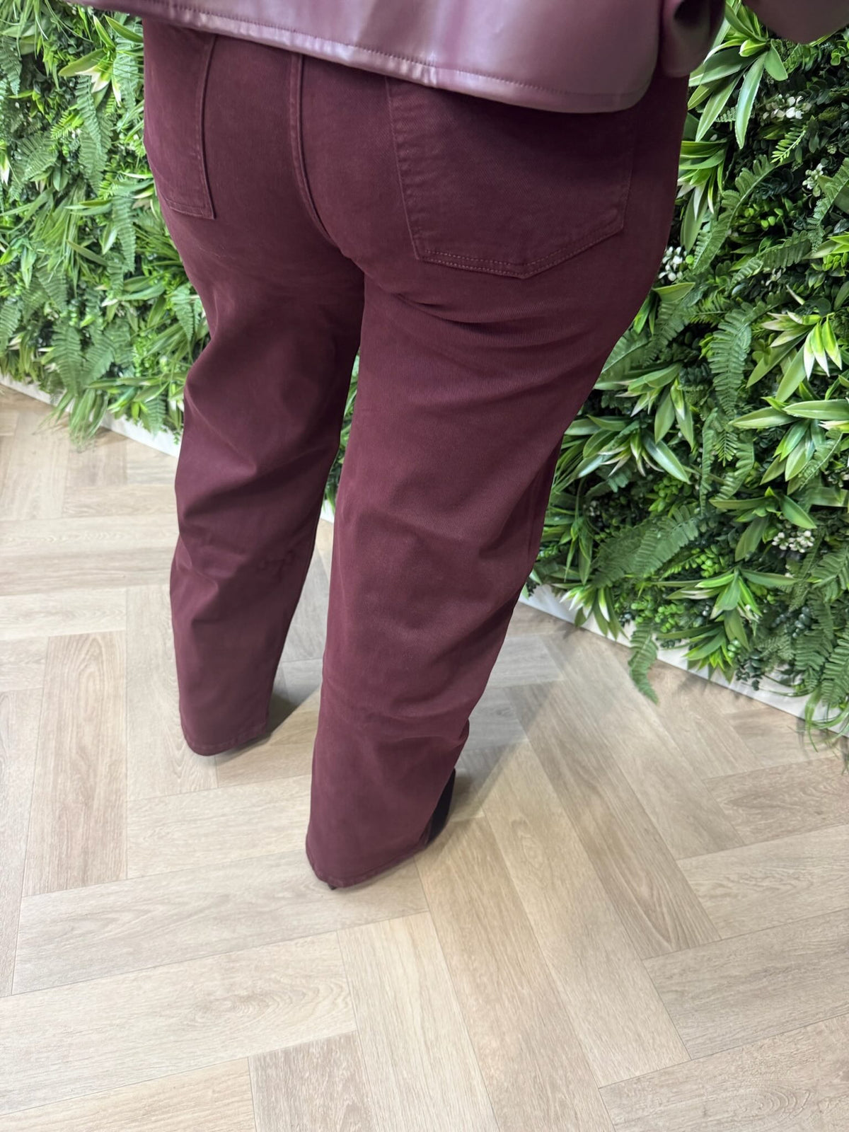 Jewelly balloon fit jeans bordeaux