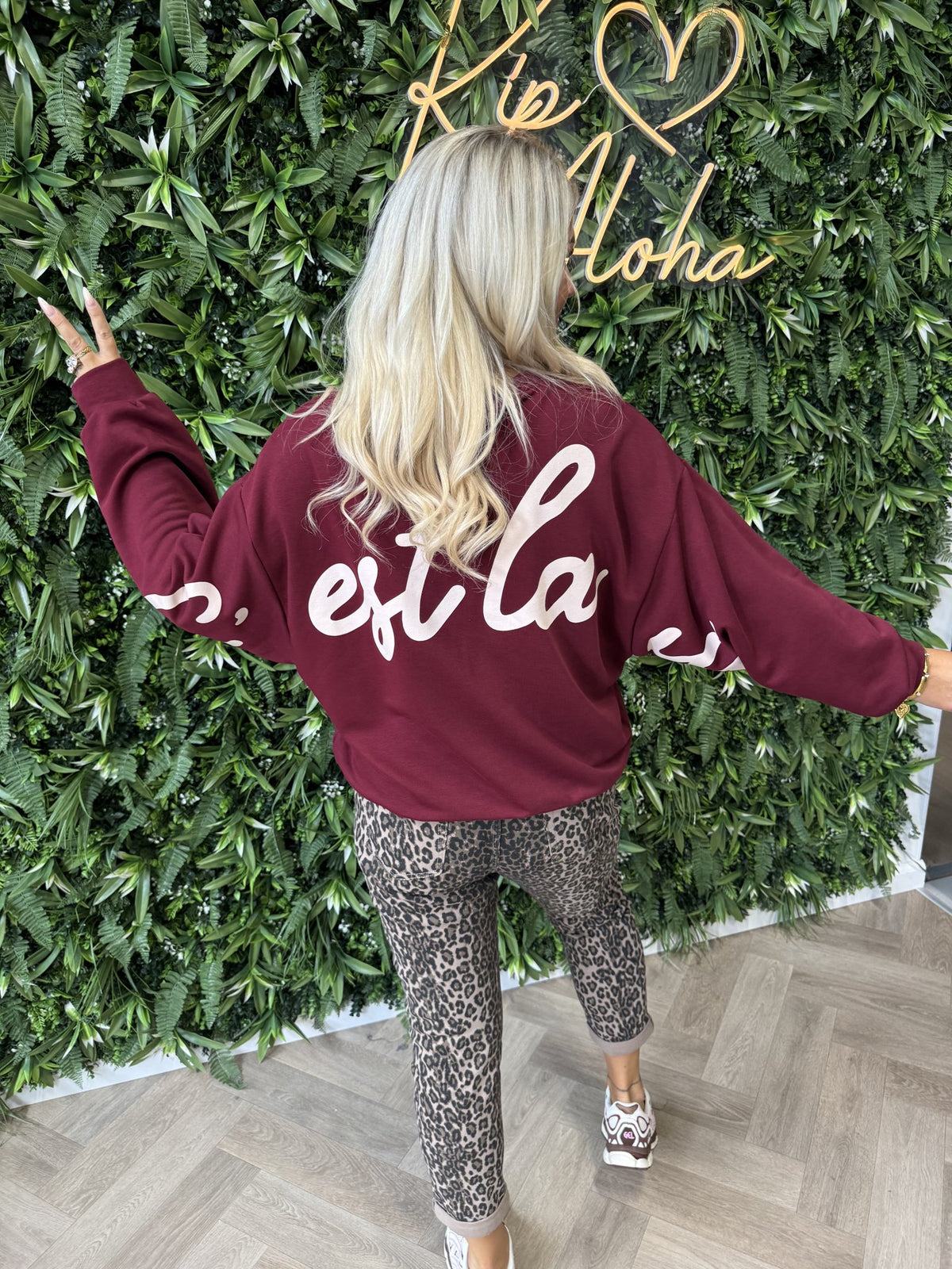 Sweater cest la vie bordeaux