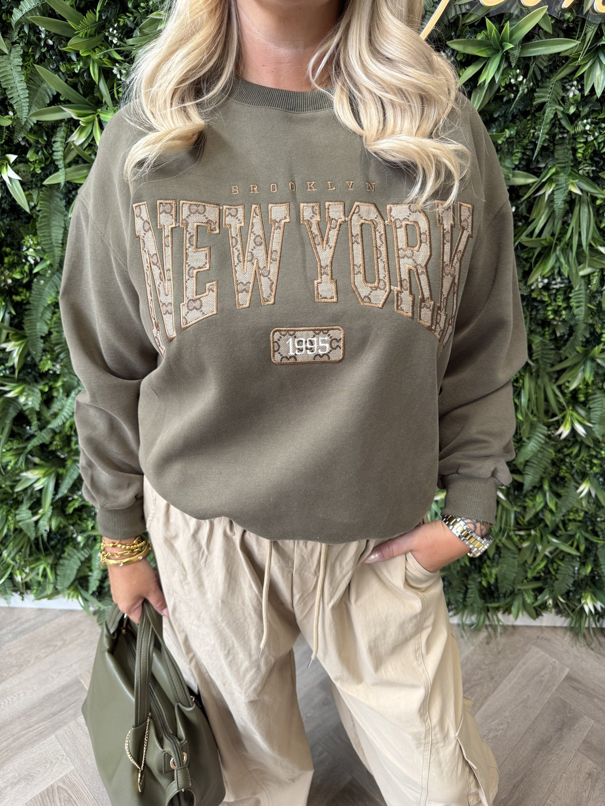 Trui new york lindegroen