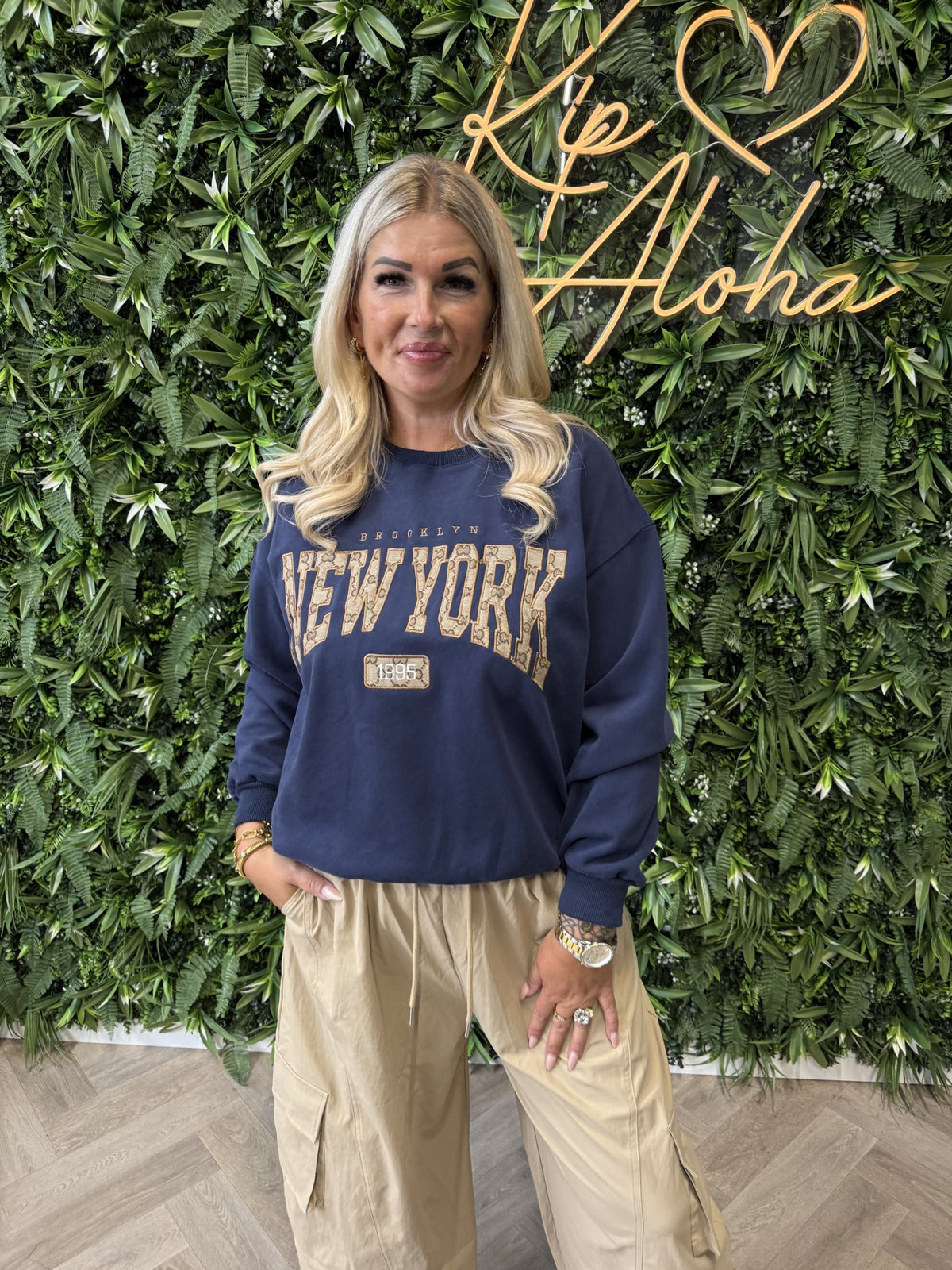 Trui new york donkerblauw