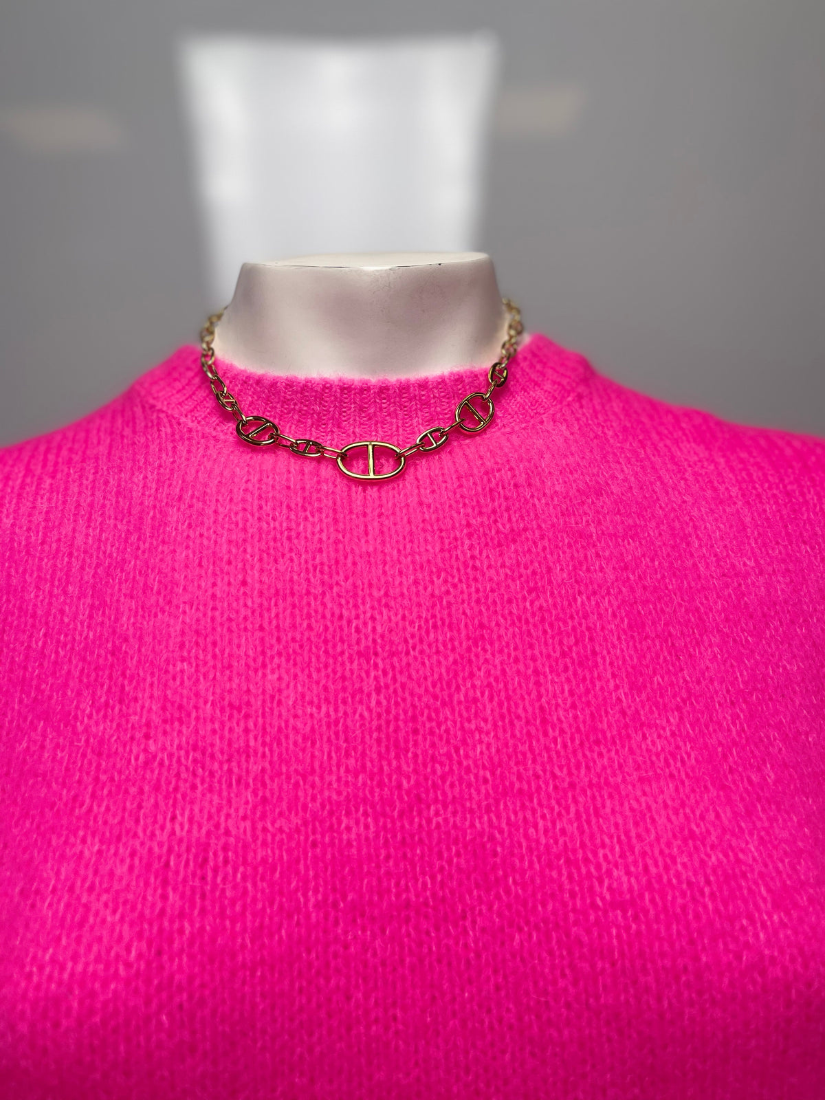 Ketting kort grote schakel goud