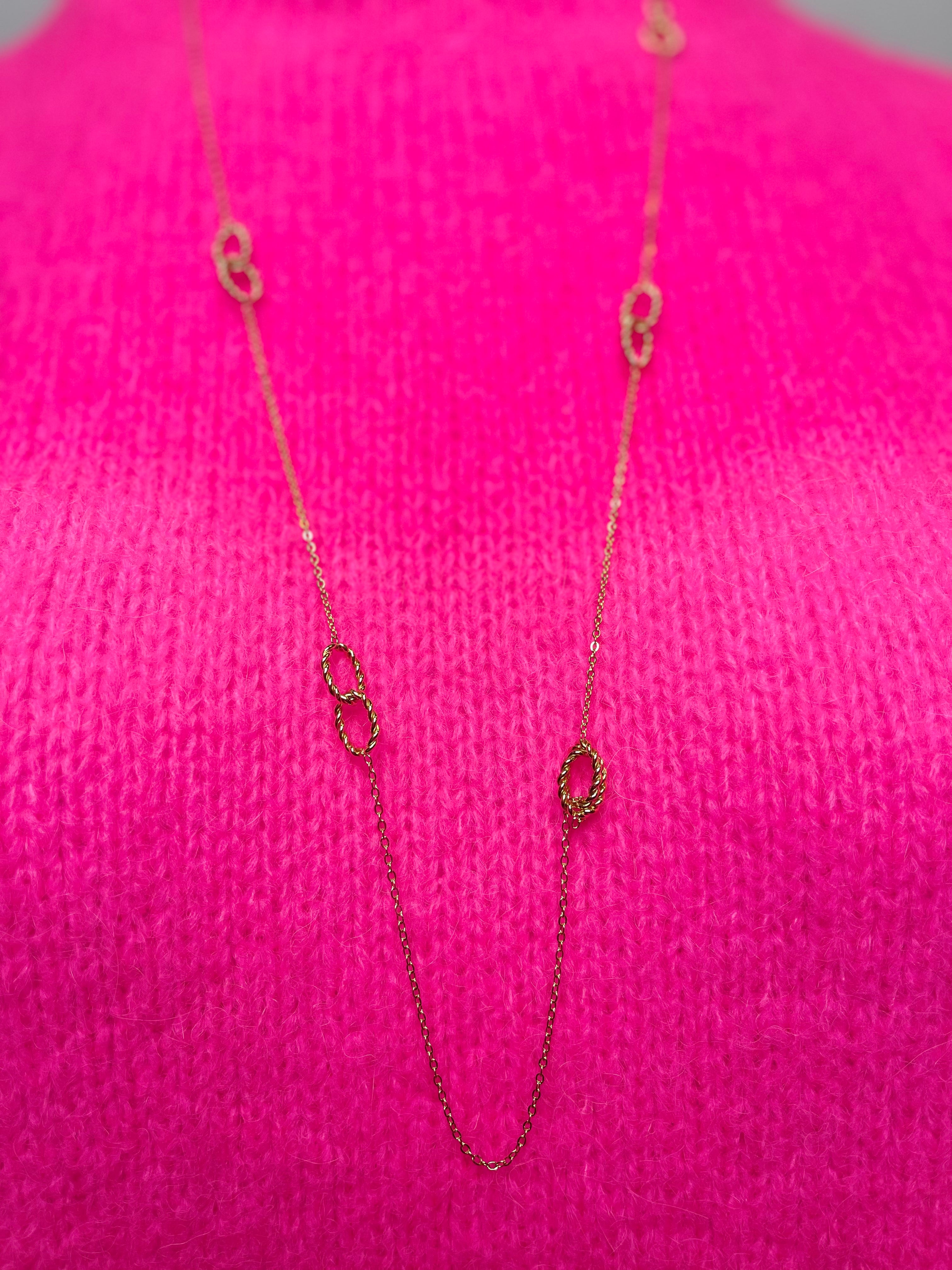 Ketting dubbele cirkels goud