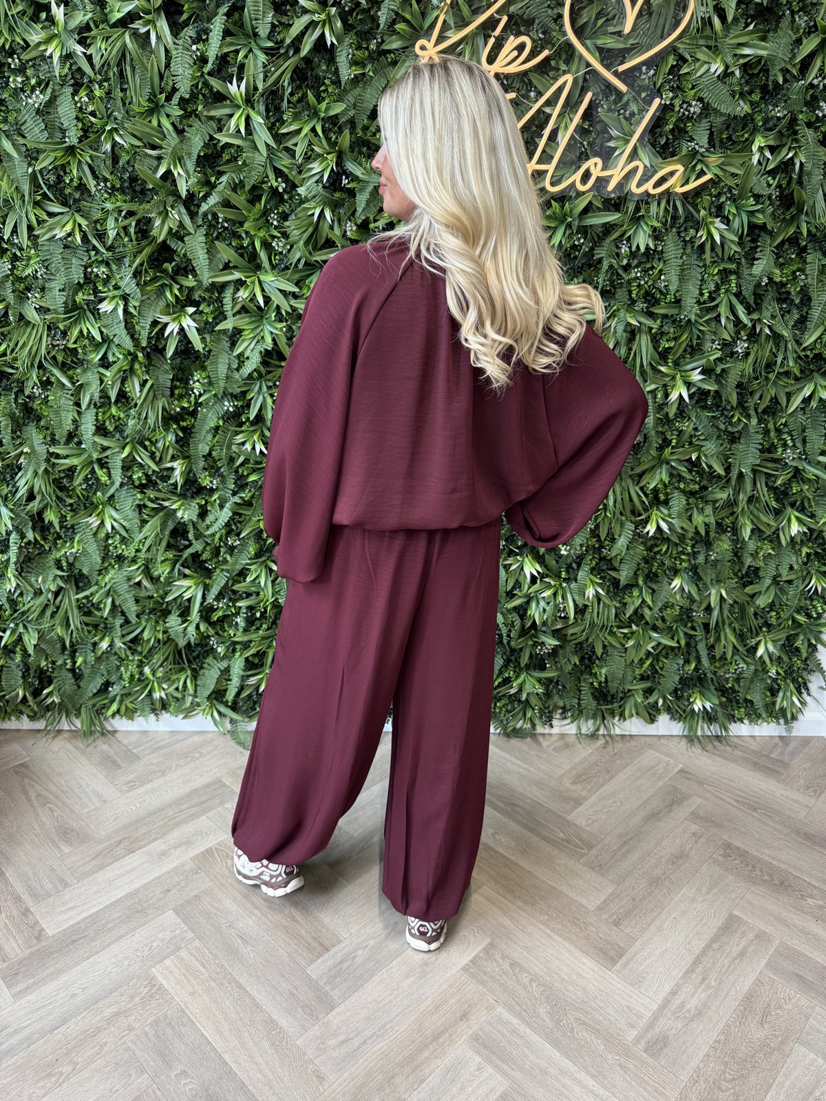 Tweedelig vest pak met kraag bordeaux