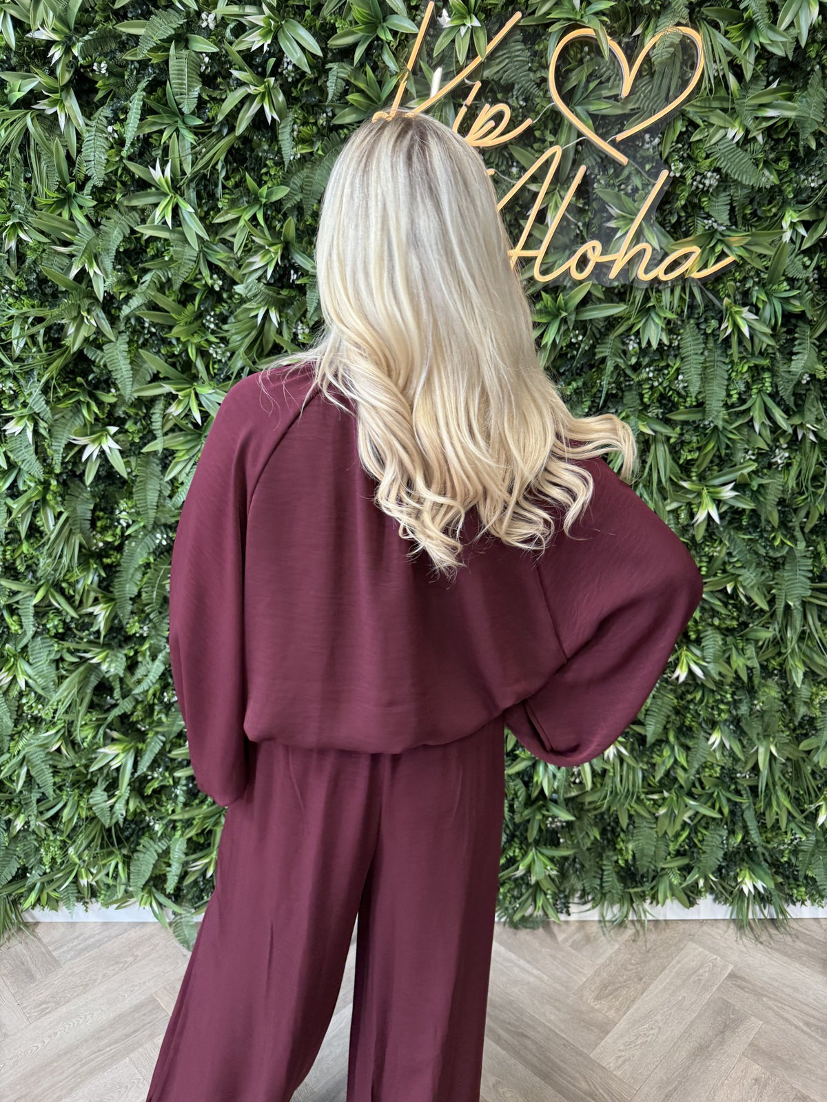 Tweedelig vest pak met kraag bordeaux