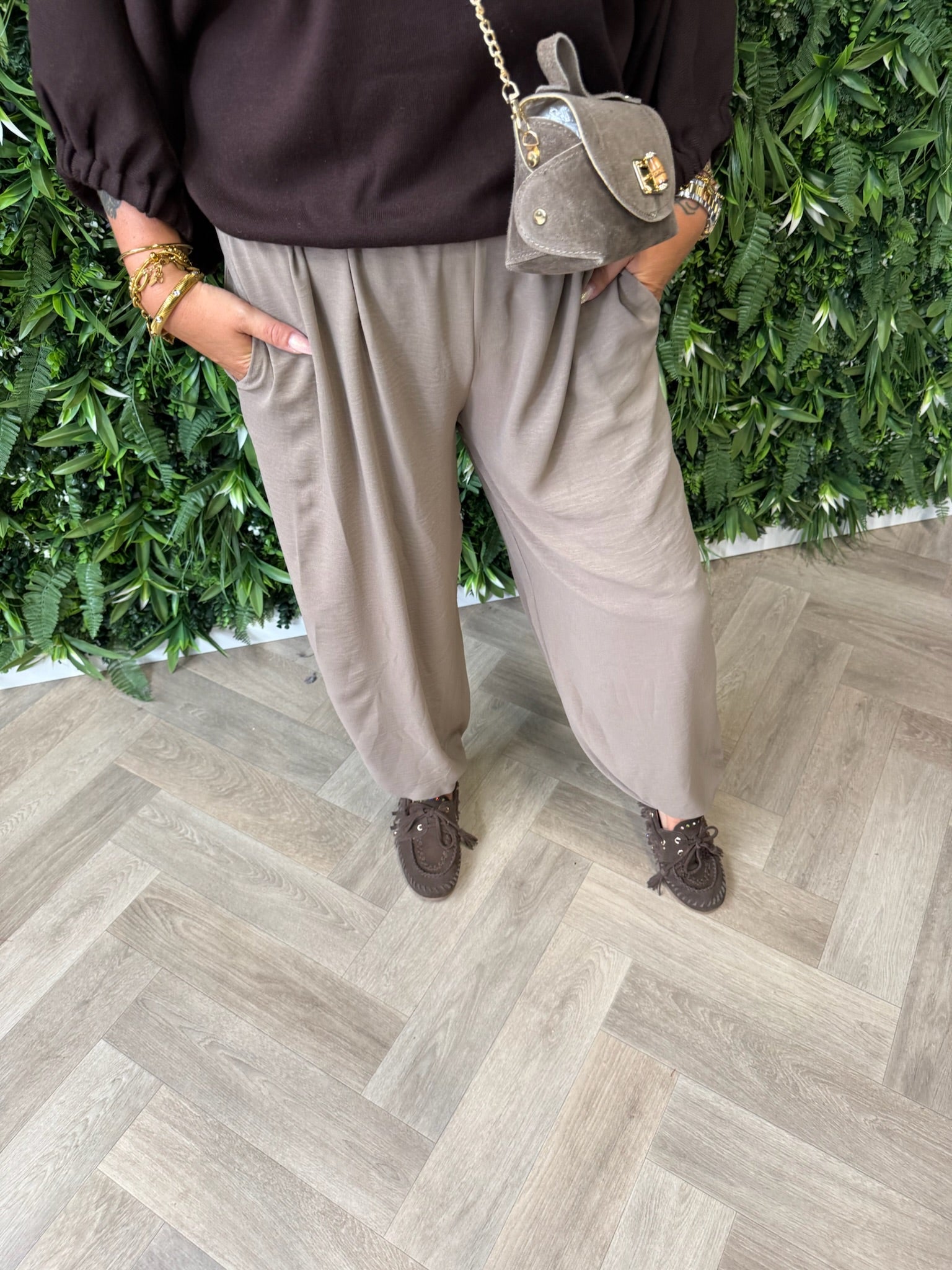 Ballon broek uni taupe