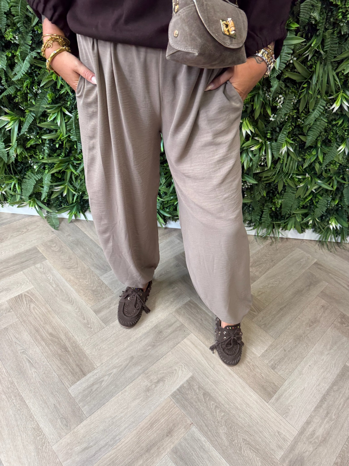 Ballon broek uni taupe