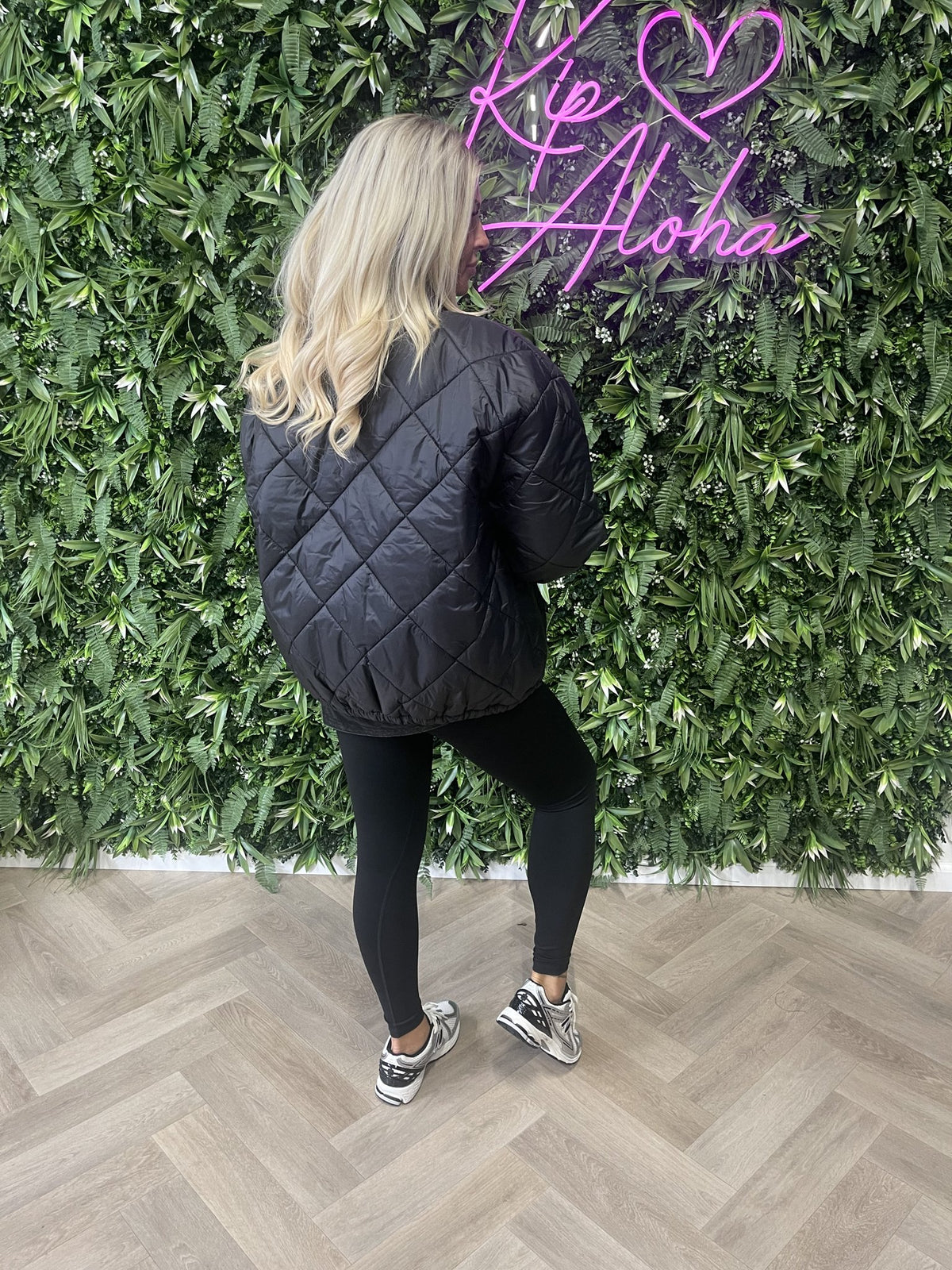 Puffer jas uni zwart