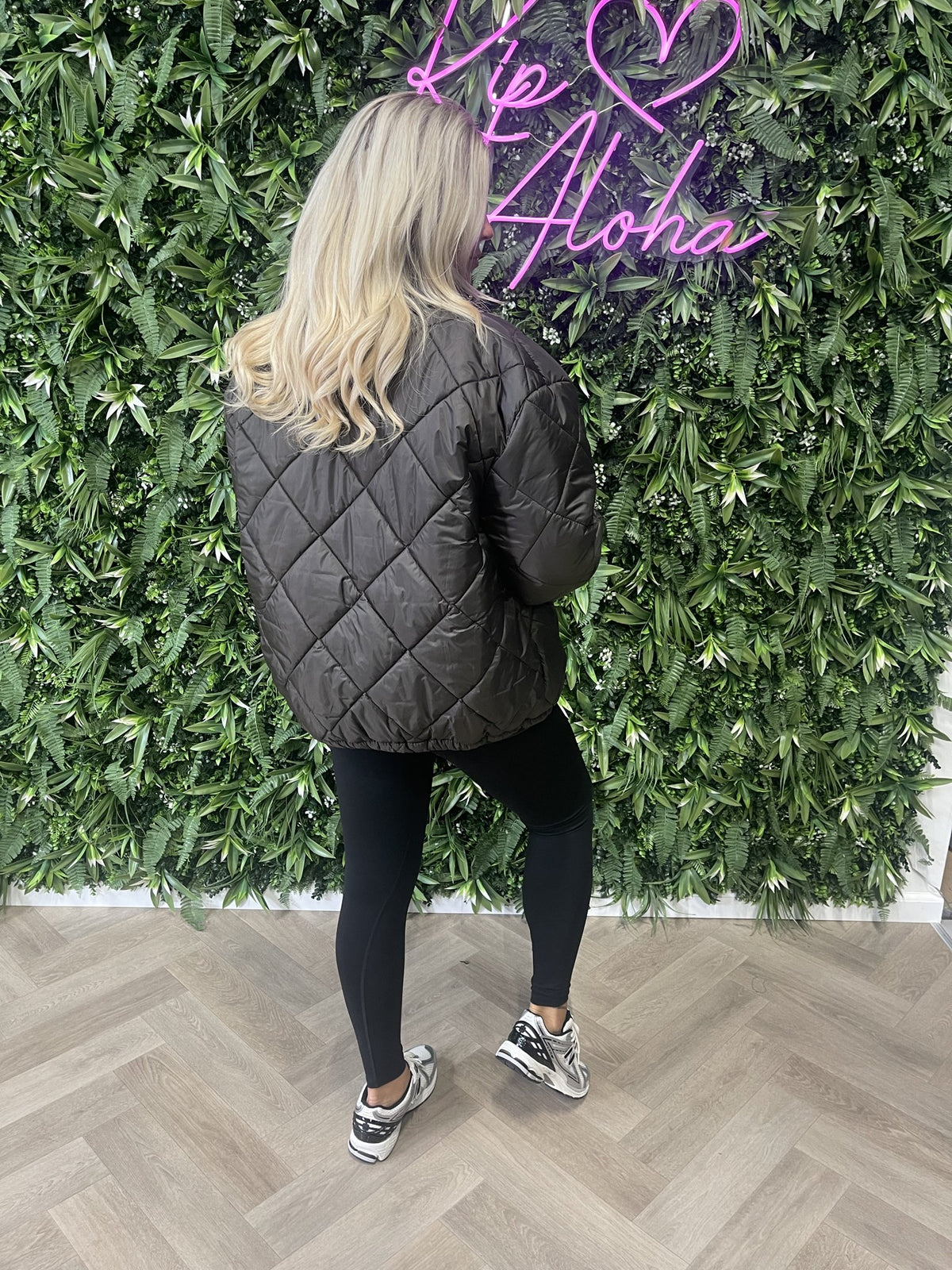 Puffer jas uni donkerbruin